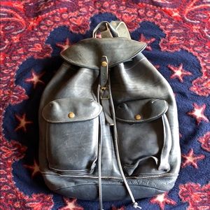 Double RL RRL Indigo Leather Rucksack